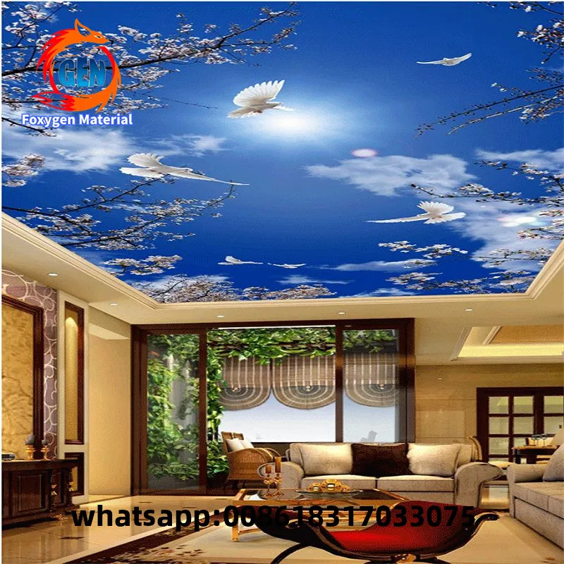 

PVC translucent stretch ceiling film 3D effect stretch ceiling UV printed ceiling film