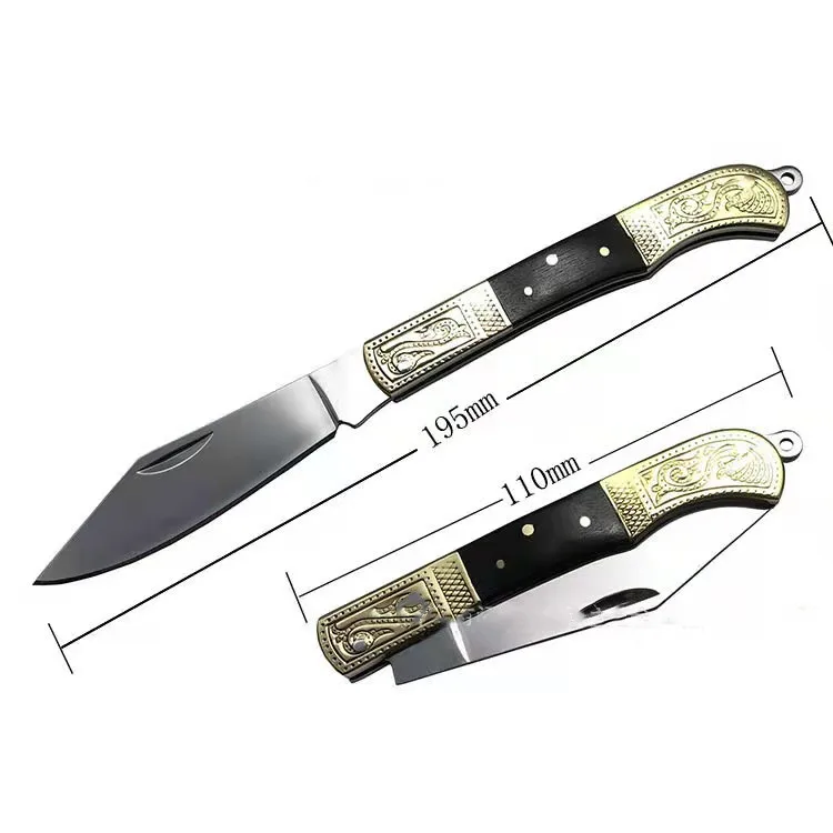 Тактический 55HRC высокопрочный медный нож для выживания с цветной деревянной