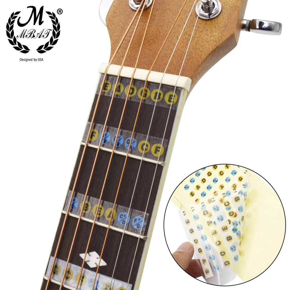 M мбат гитары гриф Примечания карта этикетки Стикеры лад наклейки для 6 String