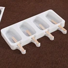 Силиконовая форма для мороженого, форма сделай сам большого размера с 4 ячейками для приготовления домашнего десерта, фруктового сока в морозилке