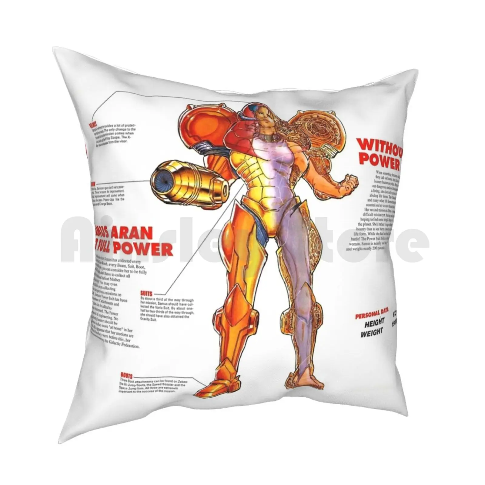 Подушка Cross-Samus домашняя мягкая декоративная подушка с рисунком супер Метроид