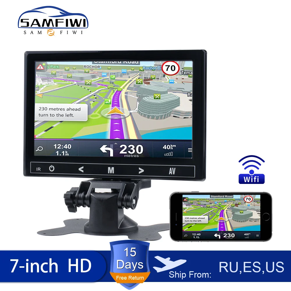 7 &quotLCD HD Беспроводной автомобильный подголовник монитор HDMI/VGA/AV/USB/SD TV &amp PC 2