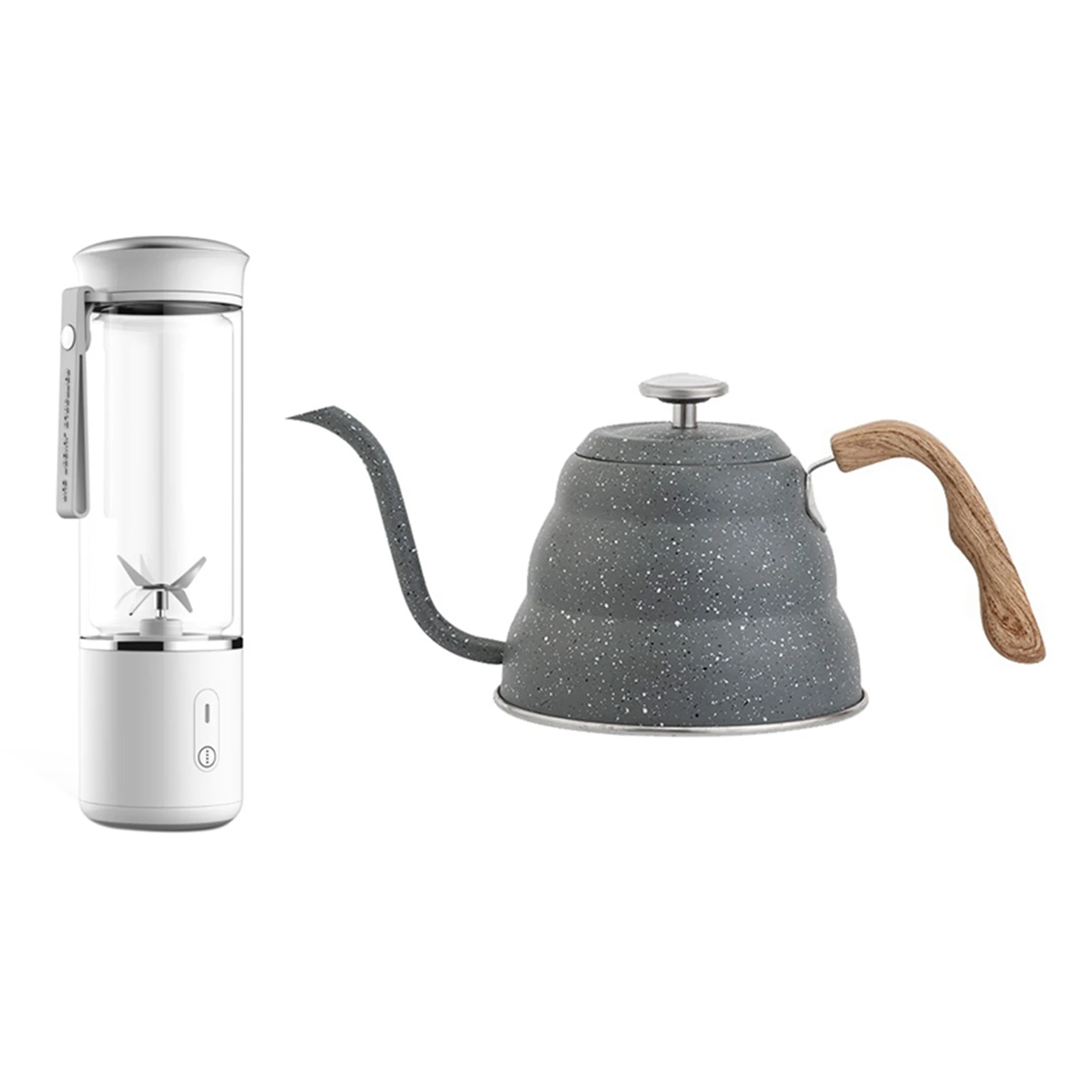 

450ML Portable Juicer Electric Mixer Fruit Smoothie Blender with Pour over Coffee Kettle Stainless Steel