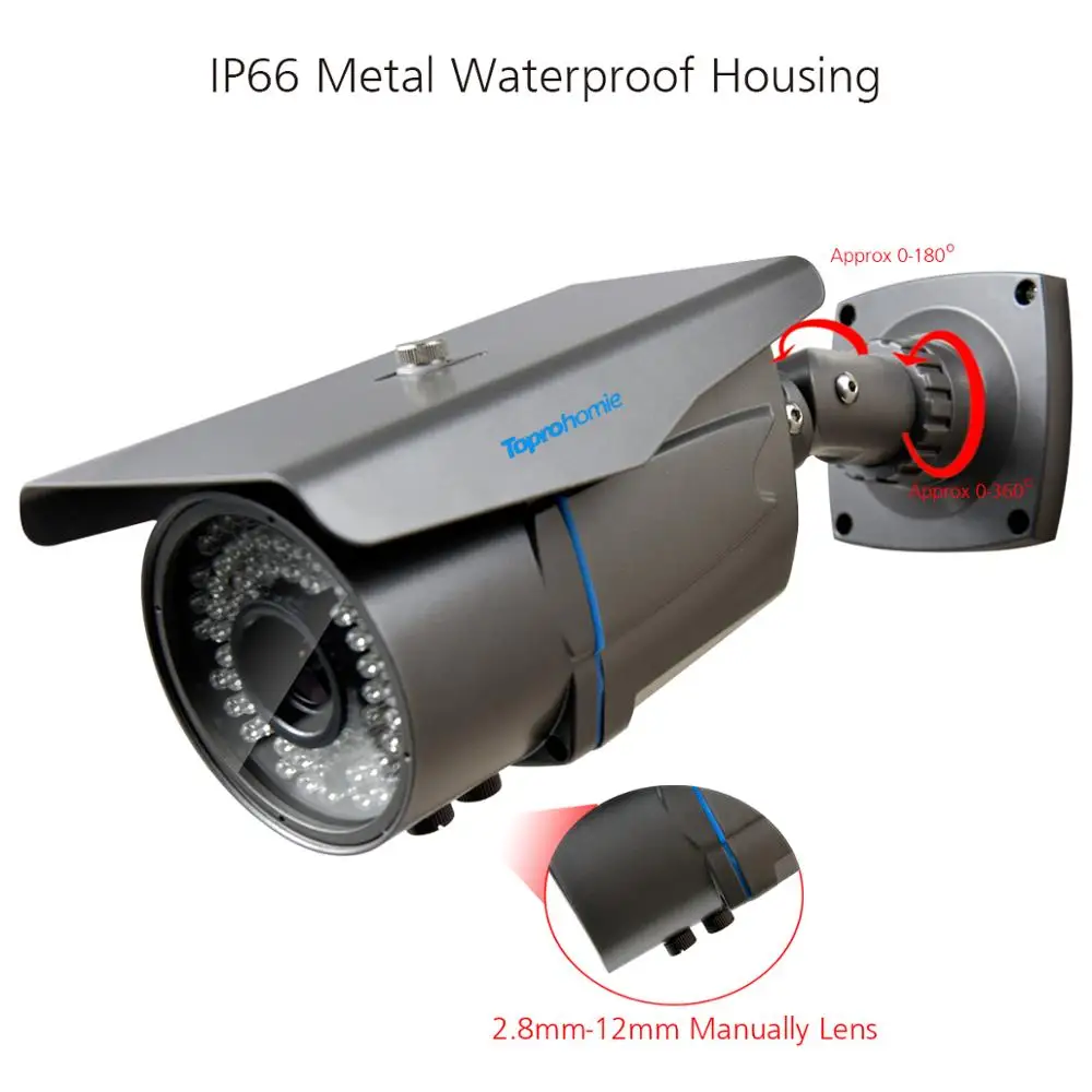 TOPROHOIME H.265 + 4CH CCTV NVR система 5MP 48V 2MP 1080P наружная POE IP камера 2 8 12 мм зум объектив