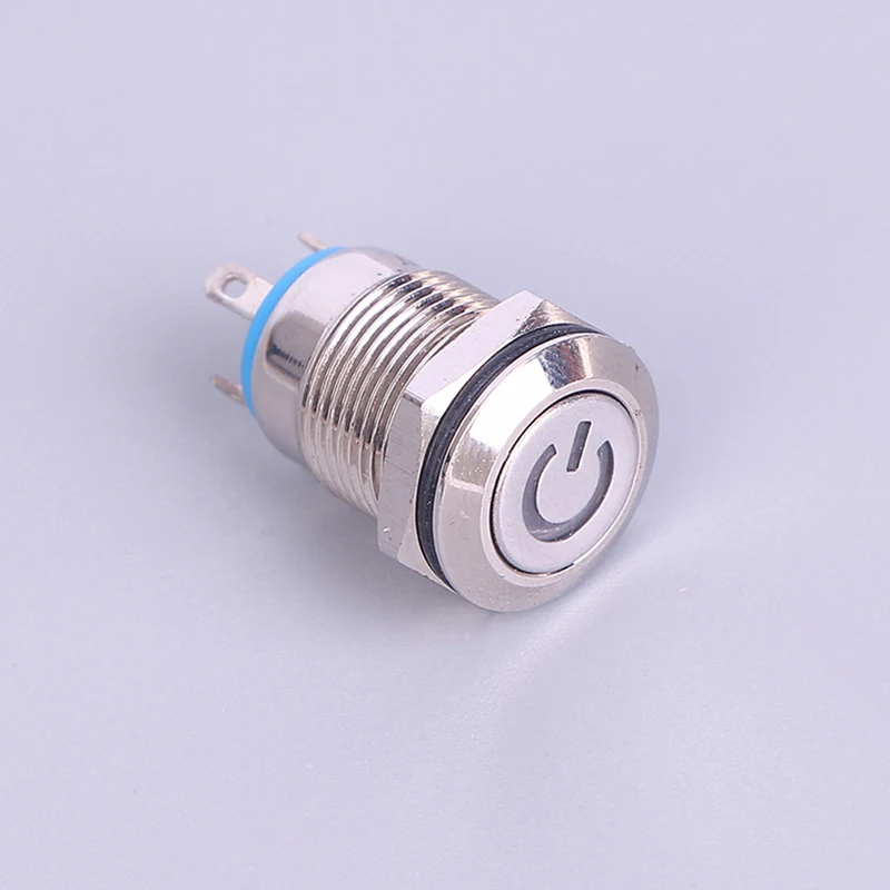 12 мм 5/12 в водонепроницаемый металлический кнопочный переключатель со