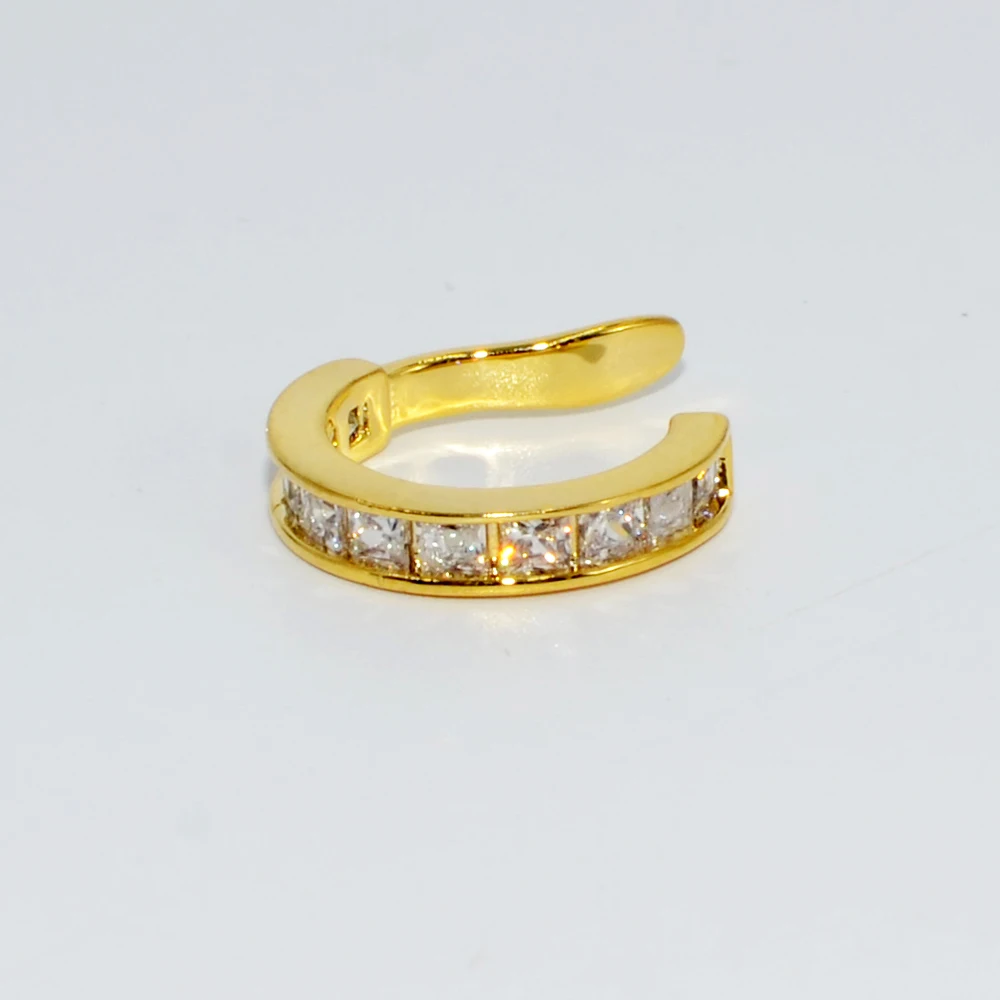 Style2 Gold 1 шт Ушной Хрящ клип Регулируемый Иллюзия искусственный пирсинг для уха серьги кристалл манжета для уха со звездой без отверстия не пирсинг CZ ювелирные изделия для тела - Окраска металла: Style2 Gold