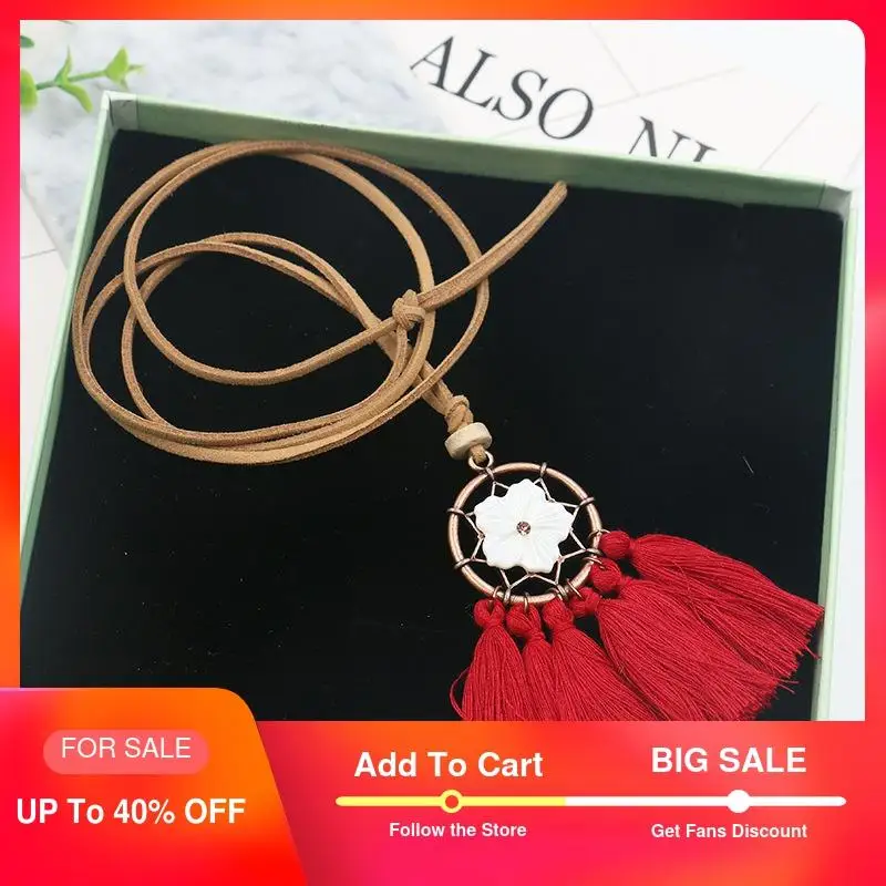 Модное Красное Кружевное ожерелье для женщин винтажное синее длинное с