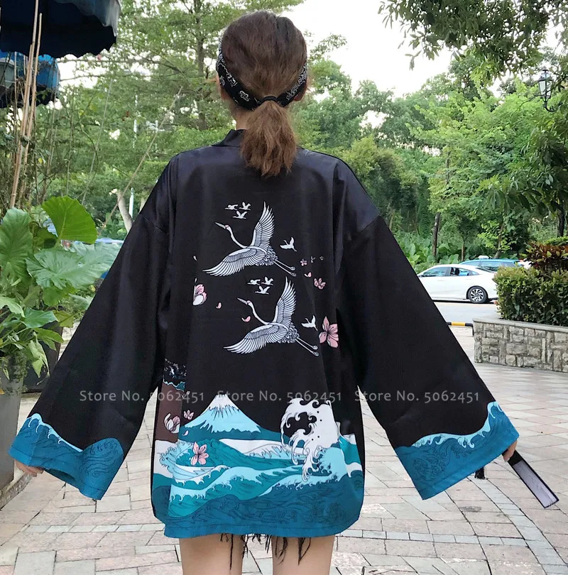 Женские и мужские японские пары юката Халат уличная кимоно Haori пальто