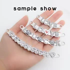 Изогнутое ожерелье из нержавеющей стали, 1 шт., аксессуары сделай сам, баночки с буквами-подвесками 8 мм (без цепочек, без подвесок)