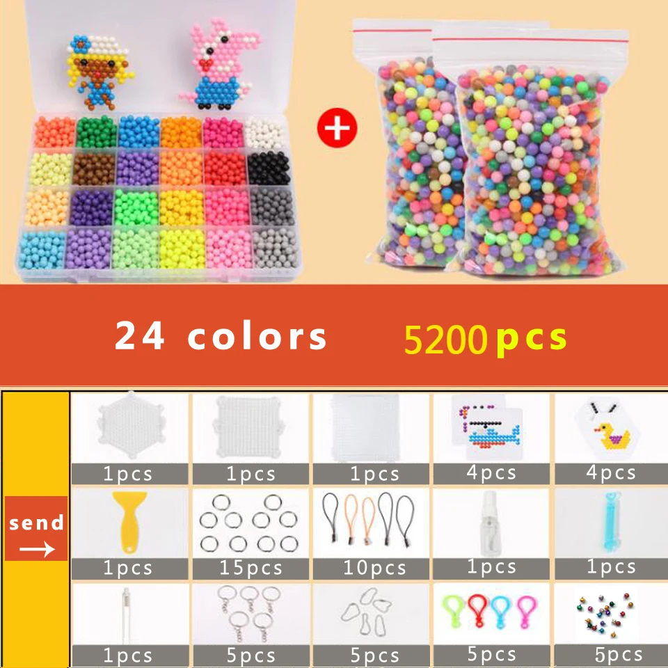 Набор Бусин DOLLRYGA из пазлов Bolas Aqua Hama 5 мм Подарочный браслет для девочек ткацкий