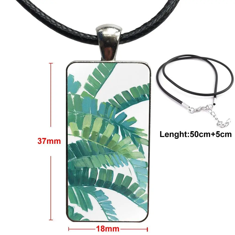 Банановый лист тропический для мужчин и женщин подарок стеклянный кабошон кулон