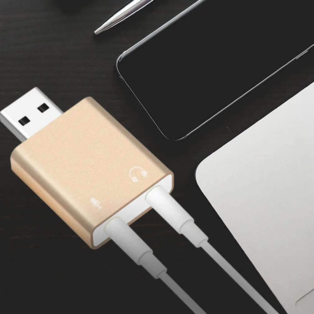 

Mini External USB Sound Card USB To 3.5mm Headphone Mic Speaker Adapter Audio Card For Laptop Computer Sound Card Splitter