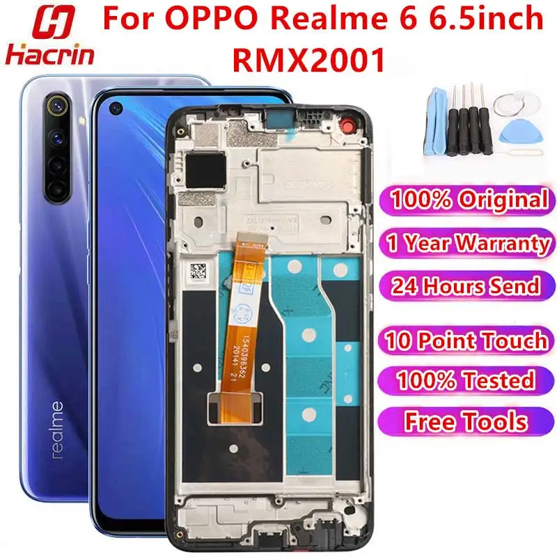 

For OPPO Realme 6 RMX2001 Lcd Screen Original LCD Display+Touch Screen Replacement With 10 Point Touch For OPPO Realme6 RMX2001