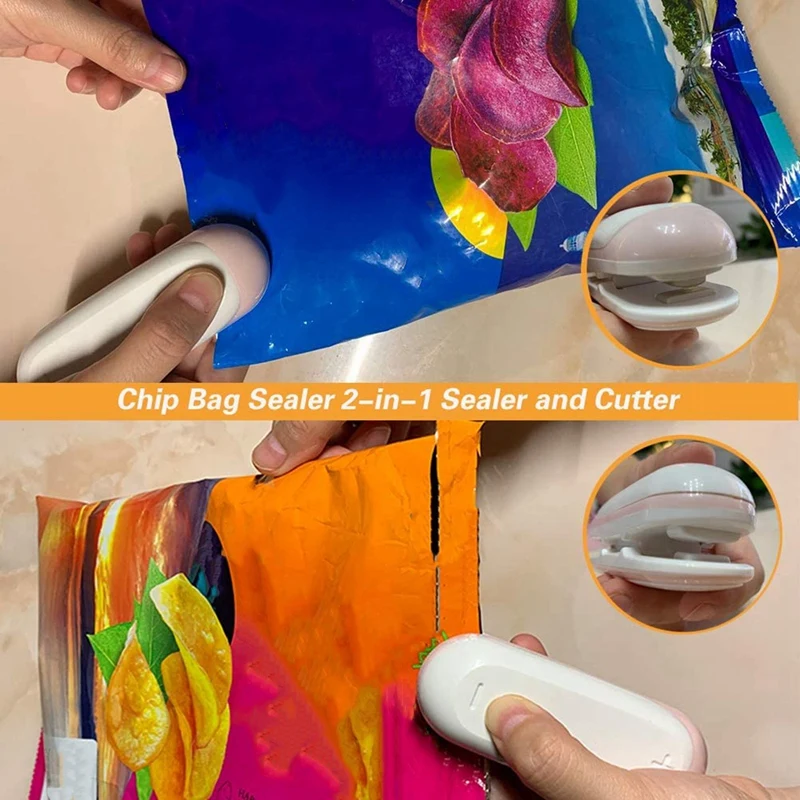 

Mini Bag Sealer, Portable Heat Vacuum Sealers Plastic Sealer, Reseal Kitchen Machine for Chip Bags(Battery Not Included)