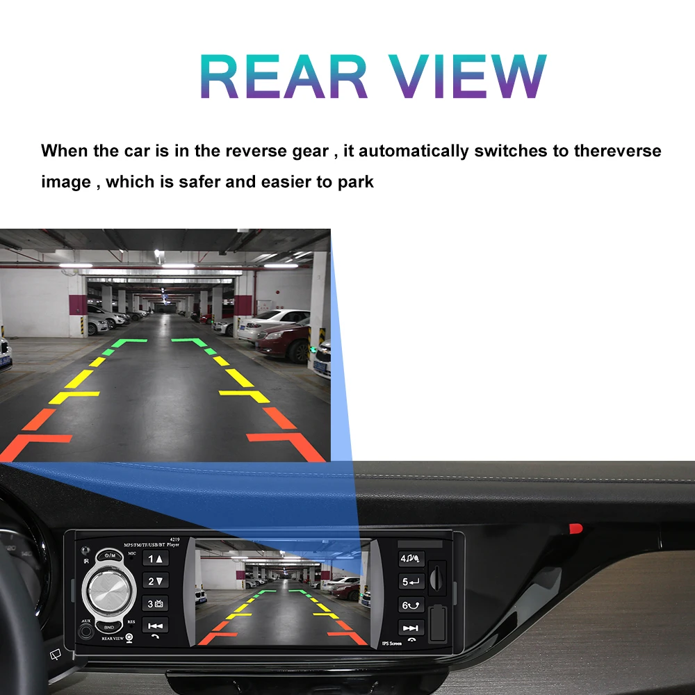 1 din bluetooth 4 1 inch car radio auto parts tf usb fast charging 4 2 iso remote multicolor lighting audio video mp5 player free global shipping