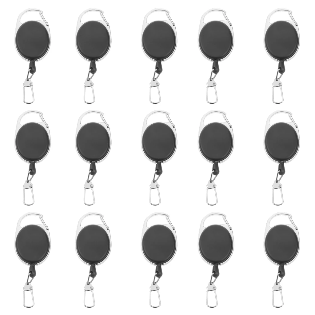 

15pcs Flexible Keyring Zinc Alloy Badge Reels Key Finder Key Holder