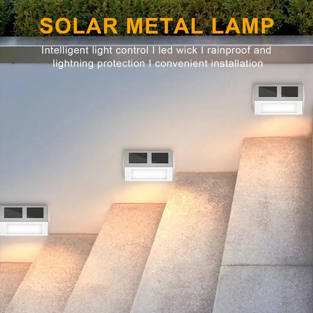 

Solar Deck Light 2 LED Waterproof Stainless Steel Solar Powered Outdoor Stairs Lamp for Garden