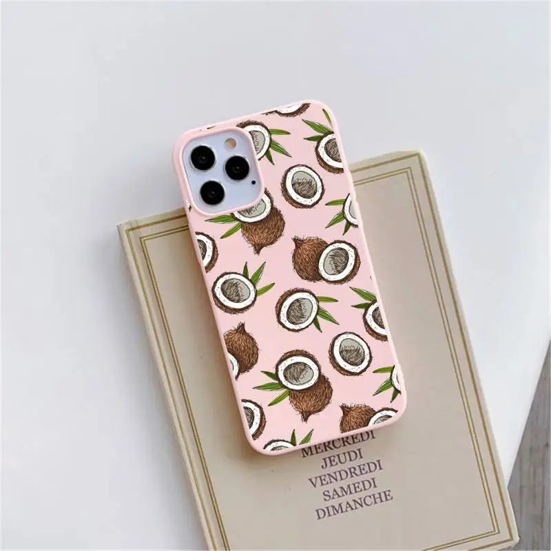 

Fashion Cute Cartoon Fruit Lemon Phone Case Pink Candy Color for iPhone 11 12 mini pro XS MAX 8 7 6 6S Plus X SE 2020 XR