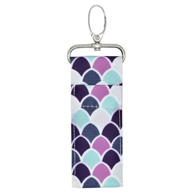 

Colorful Printed Chapstick Keychain Holder Lipstick Pouch Storage Bag Key Ring