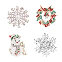 christmas theme shape pin new alloy variety fashion trend backpack hat neutral snowman snowflake christmas brooch jewelry gift
