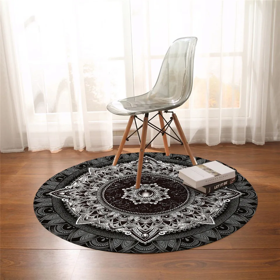 Mandala Brizbazaar круглый ковер Boho слон напольный коврик для гостиной Бог Нескользящая зона коврики этнический символ йоги коврик 150 - Цвет: Mandala