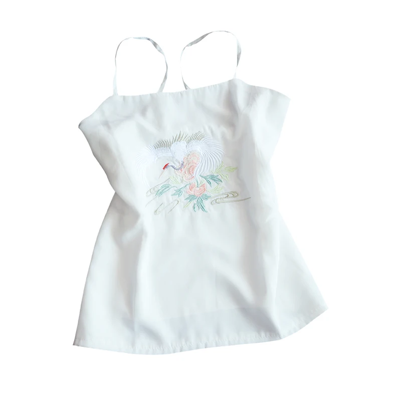 2021 китайские топы женская кофта шелковые атласные традиционные майки с вышивкой