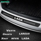 Наклейка для защиты заднего бампера автомобиля из углеродного волокна для Lada Vesta Xray Largus Granta NIVA