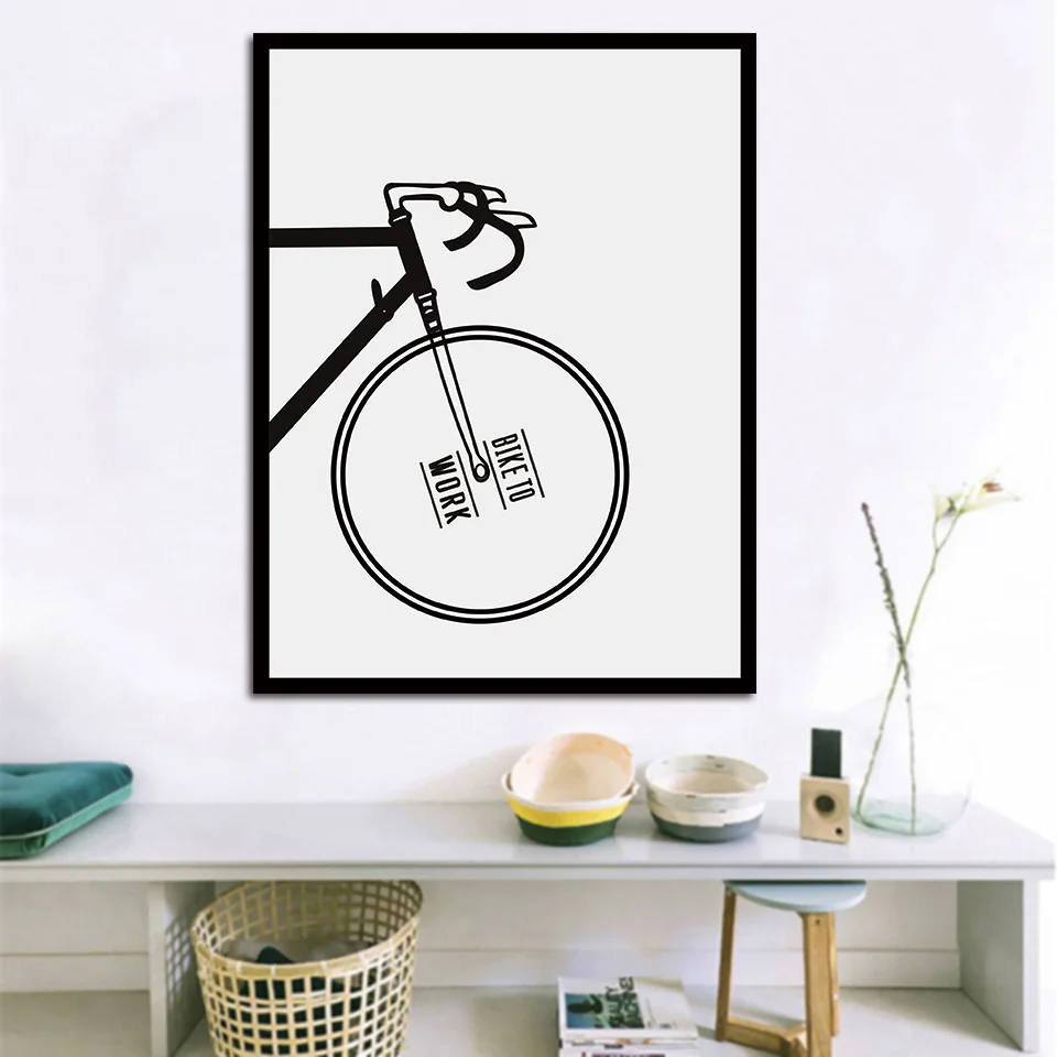 Декор для дома принты скандинавские картины велосипед буквы настенная Картина
