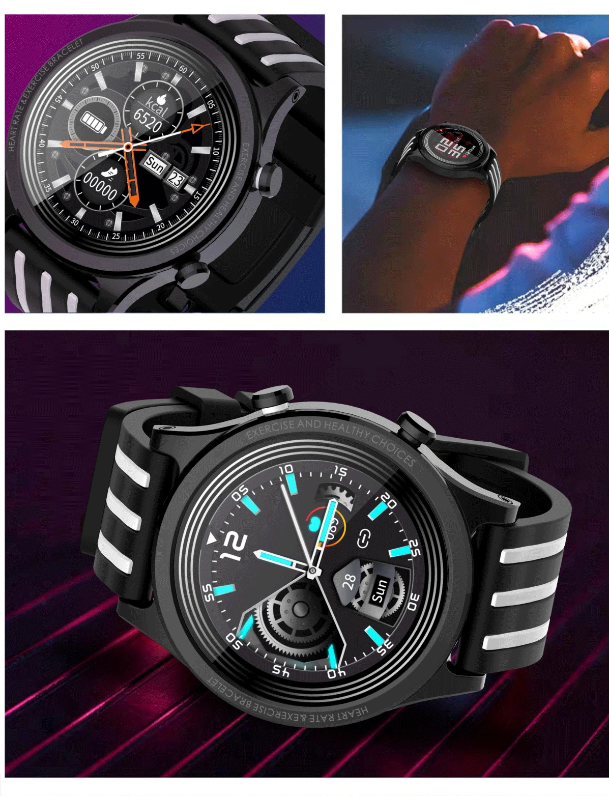 

E5 Smart Watch, Suitable for Android, IOS, Bluetooth Call, Music Playback, Heart Rate, Blood Pressure Test,Sports Modes.