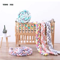 3m 4 strands 4 knotted crib bumpers nursery decor for babies cot bumper bed barriers baby bed bumper room pillow protector