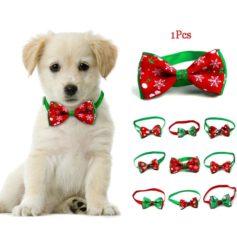 Рождественский праздничный питомец кошачий собачий ошейник галстук бабочка