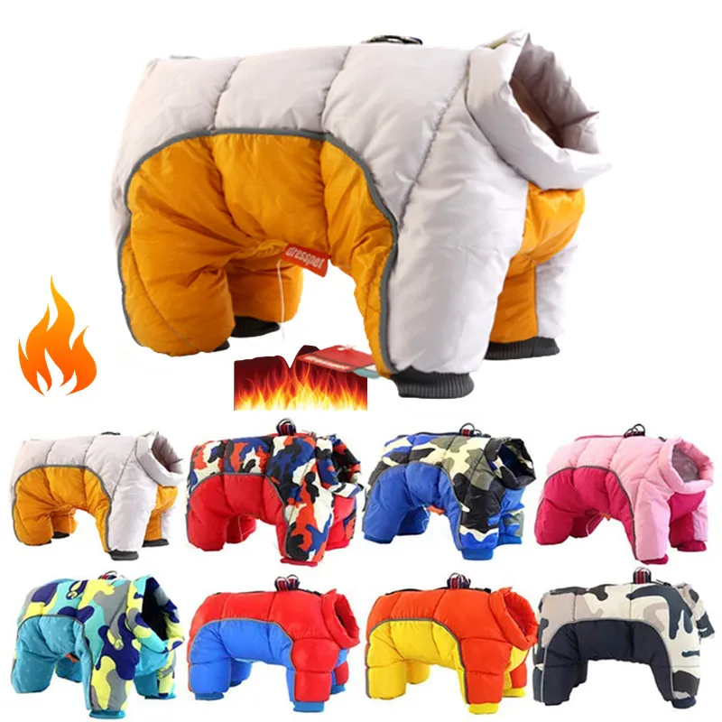 

Winter Dog Clothes Super Warm Reflective Thick Cotton Waterproof Jacket, Small Dog French Bulldog Puppy Pet Jackets Snowsuit