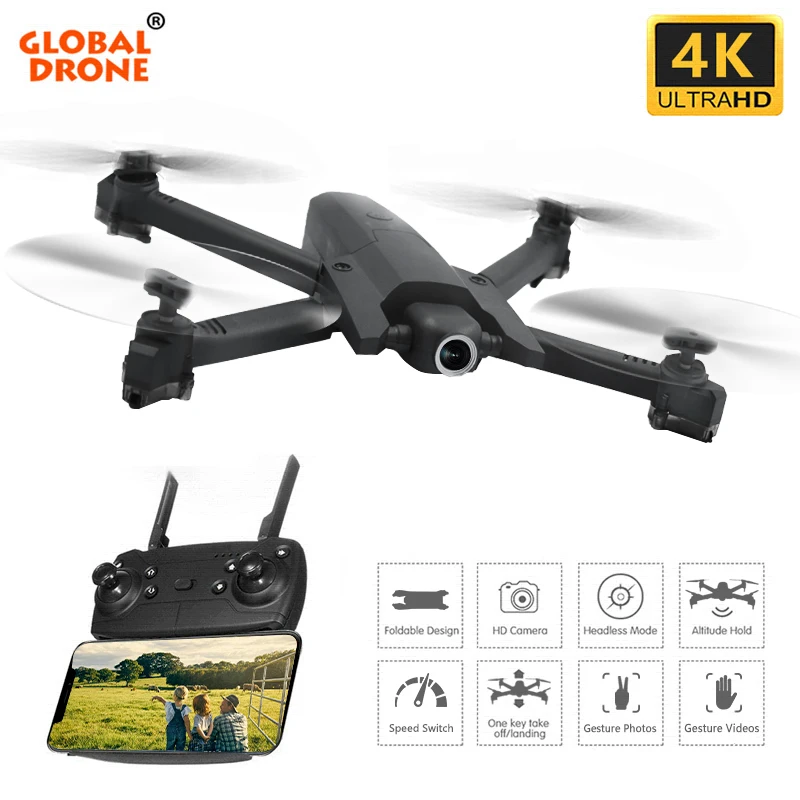 Global Drone GW106 4K Дрон с длинным временем Fly Wifi FPV Профессиональный Дрон с камерой HD 4K Квадрокоптер VS E58 E520S SG901 SG106
