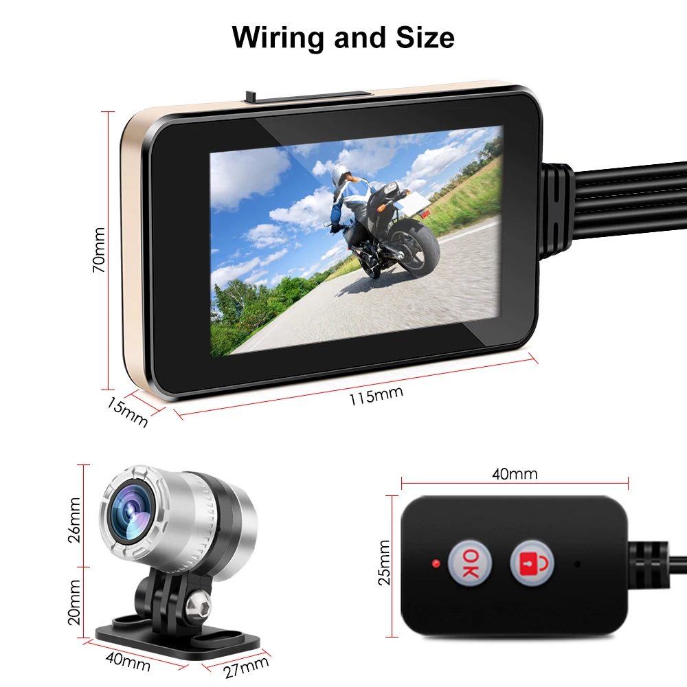 Видеорегистратор DVR широкоугольная GPS 1080P для мотоцикла |