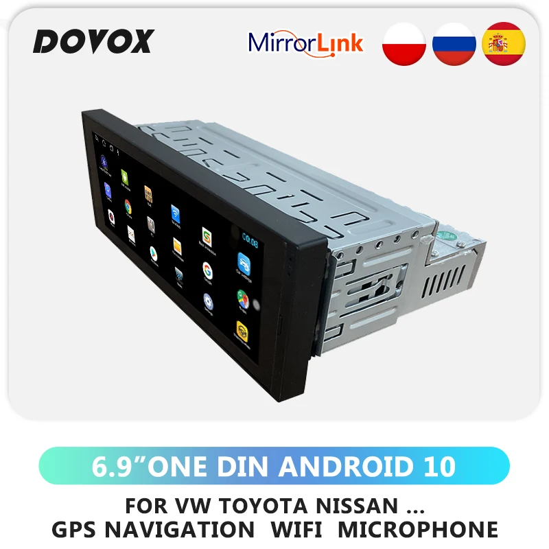 

Автомагнитола DOVOX, 1DIN, Android 10, GPS, мультимедийный видеоплеер, навигация, Wi-Fi, 6,9 дюйма, для VW, Volkswagen, Toyota, Nissan, Hyundai