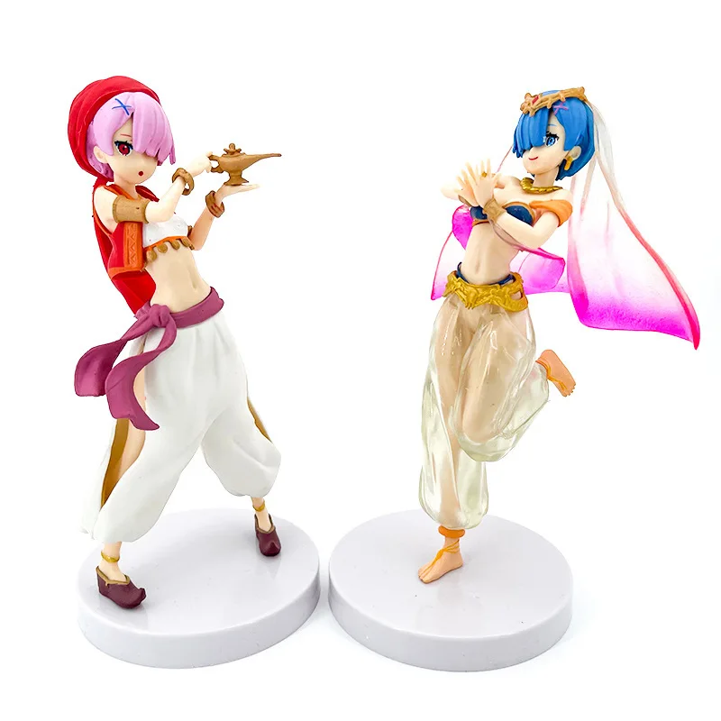 New Re: Zero Starting Life In Another World Arab Girl Rem Magic Lamp Ram Anime Action Figure Collectible Model Doll Toy Kid Gift |