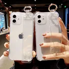 Прозрачный ремешок на запястье для OPPO A12E A5 A3S A52 A72 A92 A53 A32 A7 A5S A12 A8 A9 A31 2020, мягкий силиконовый чехол-держатель