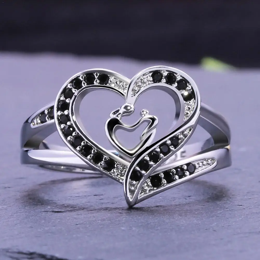 Корейские кольца в форме сердца для женщин изящный Подарок на годовщину