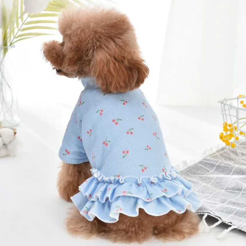 Милая Одежда для кошек пальто собак платье куртка зимний костюм с теплой юбкой