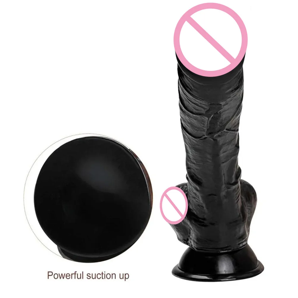 Огромный фаллоимитатор 25 см реалистичный черный огромный анальный с присоской