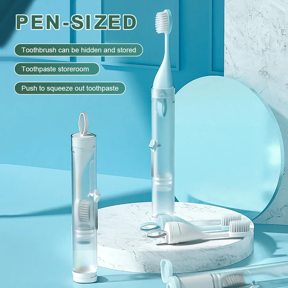 

Портативная Складная зубная щетка, набор детской зубной щетки, креативный инструмент для чистки зубов, зубная паста может быть загружена с ...