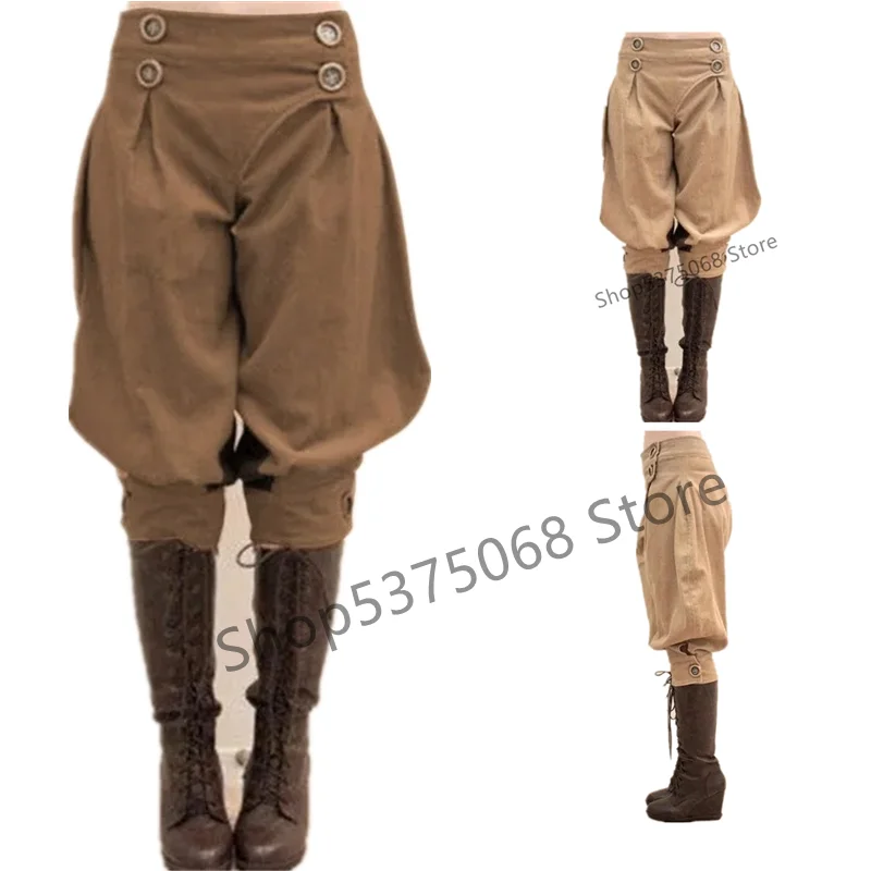 

Women Medieval Renaissance Viking Pirate Pants Cosplay Costume Loose Pants Horseman Peasant Castaways Costume Bloomers Trousers