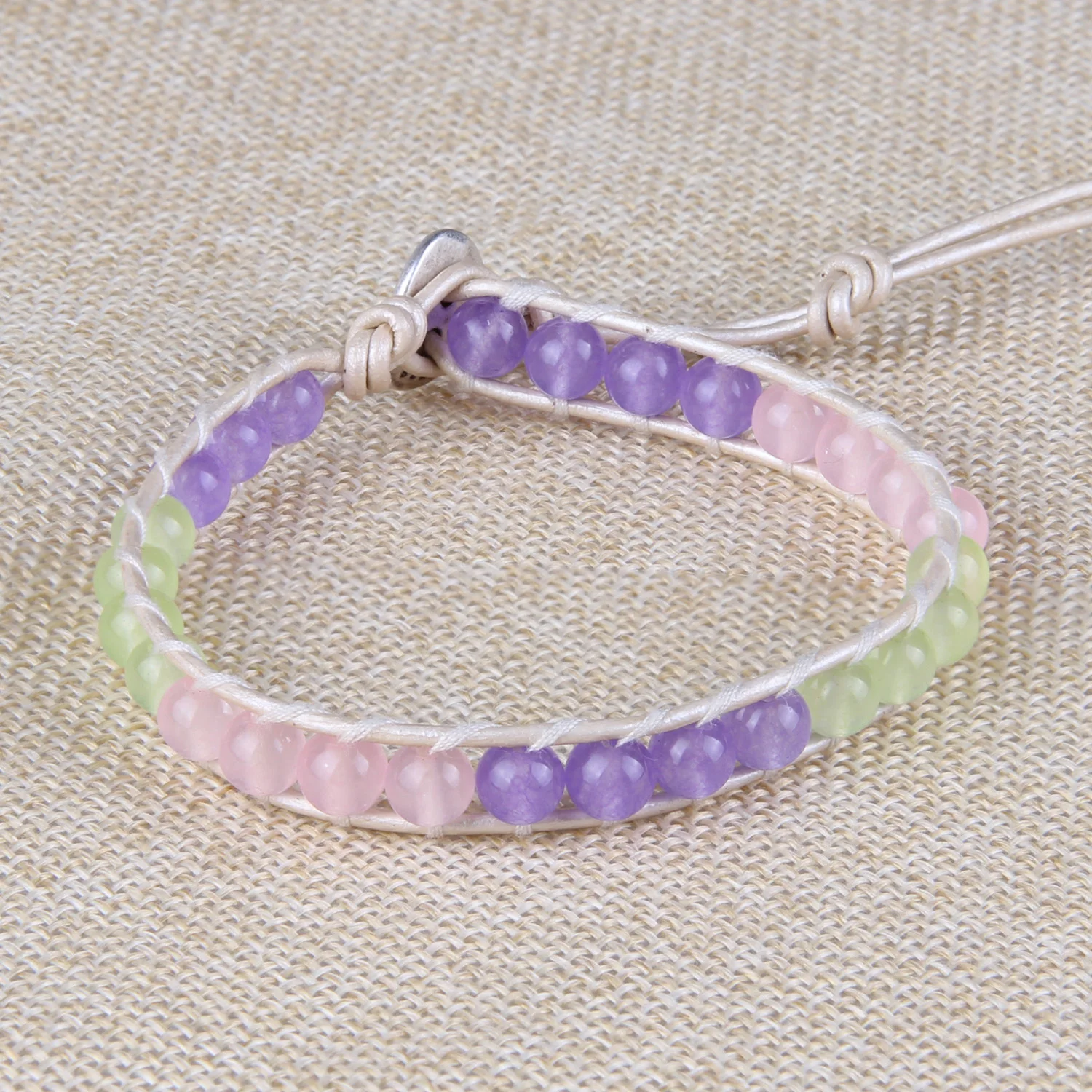 

KELITCH 6MM Crystal beaded Bracelet Leather Charm Bracelets For Women Friends Armband Dames Handmade Wholesale