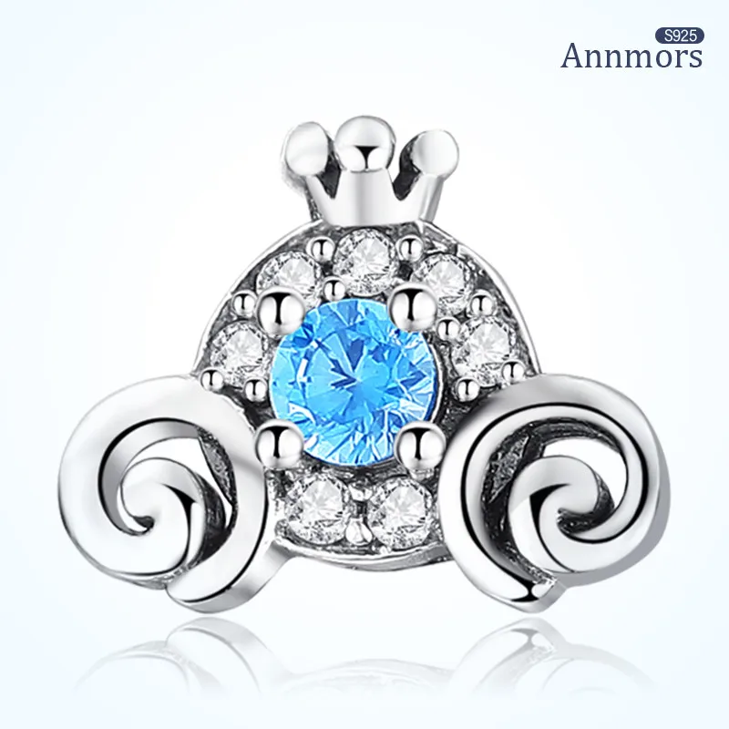 

Pumpkin Car Stud Earrings Silver Plating Sliver Blue Zircon Crown Ear Piercing Women Fashion Earrings Korea Trend Jewelry Gifs