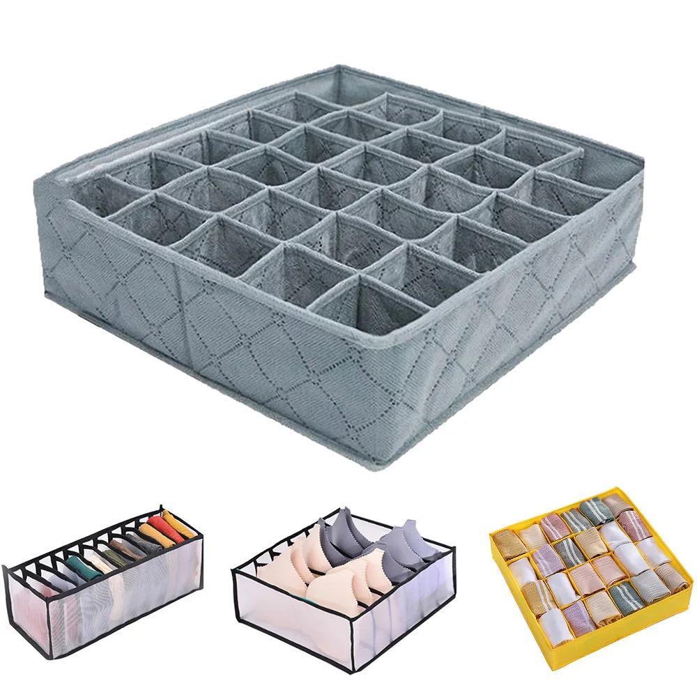 

Closet Organizer Storage Box Foldable Underwear Organizer Storage Dividers Drawer Organizers Socks 30 Grids Box for Clothes