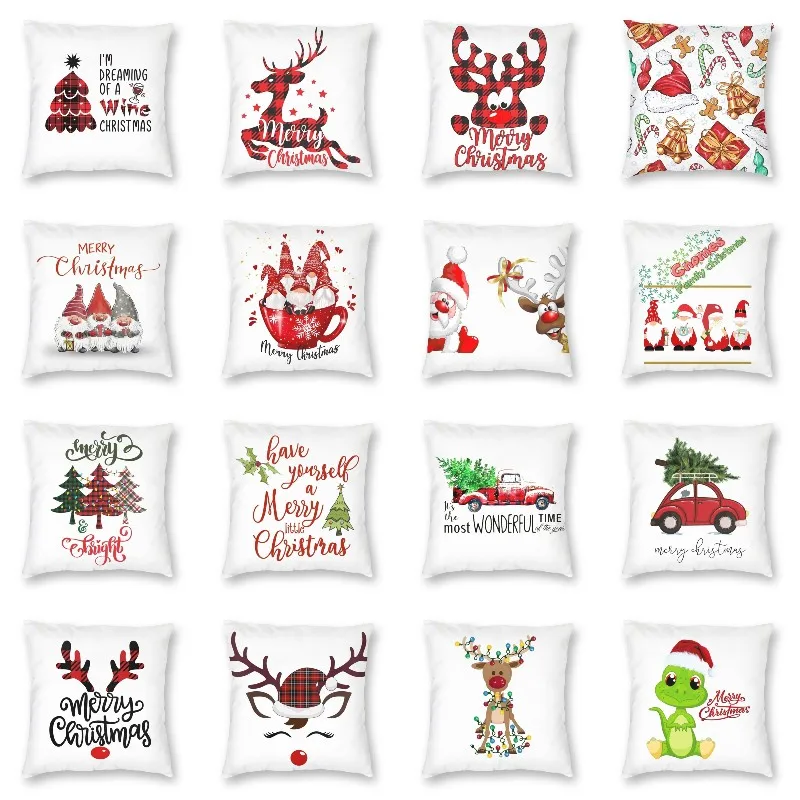 

Dreaming Of A Wine Christmas Cushion Cover 40x40cm Home Decorative 3D Printing Child Xmas Gift Throw Pillow Case for Sofa