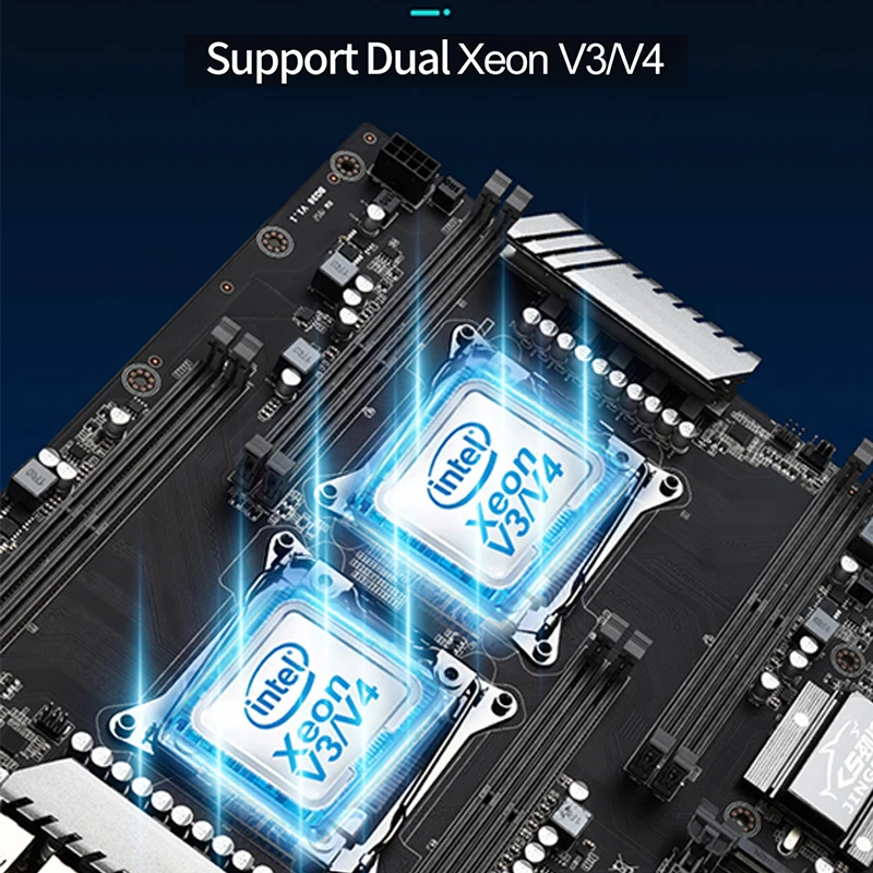 Verkauf JINGSHA X99 Dual CPU Motherboard Kit Set Xeon E5 2620 V3 2 Cpus DDR4 4*8 = 32GB Mit Gigabit Ethernet VGA NVMe M.2 Mainboard Combo