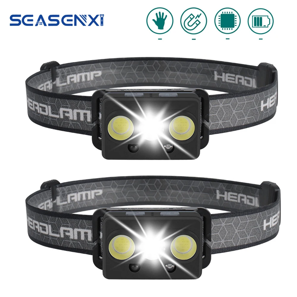 

Portable LED Headlamp Super Bright Headliaght Sensor Lanterns Wateroroof Light Camping Light Indoors and Outdoors for Running