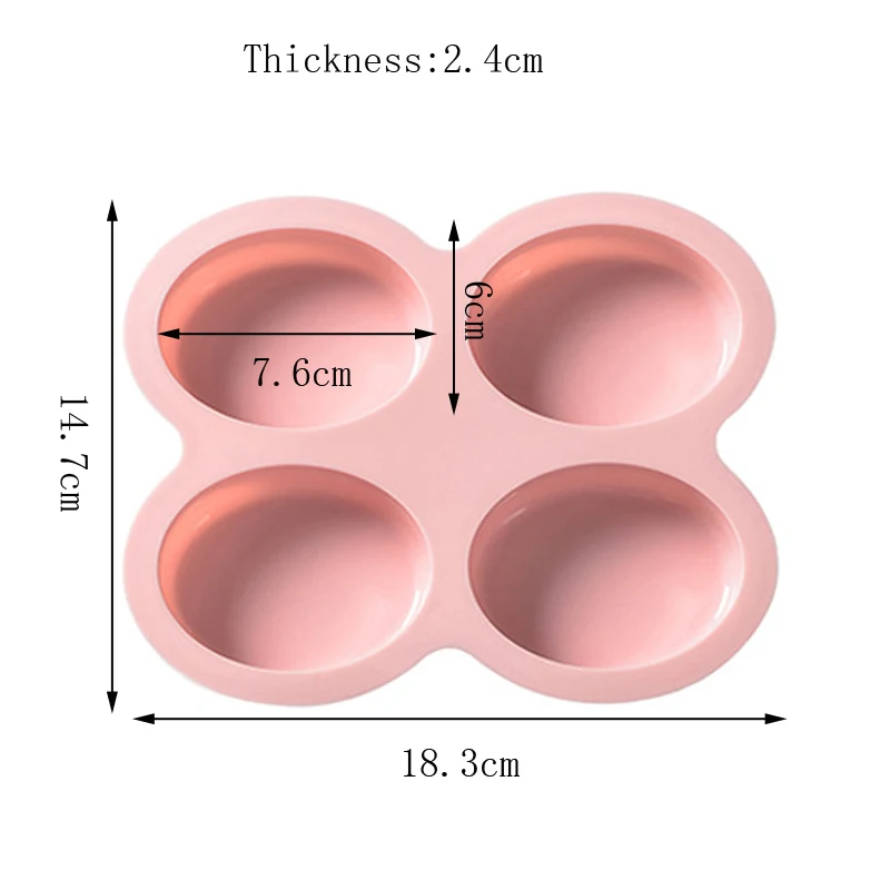 4-полостные овальные силиконовые формы для мыла 3D ручной работы форма товары