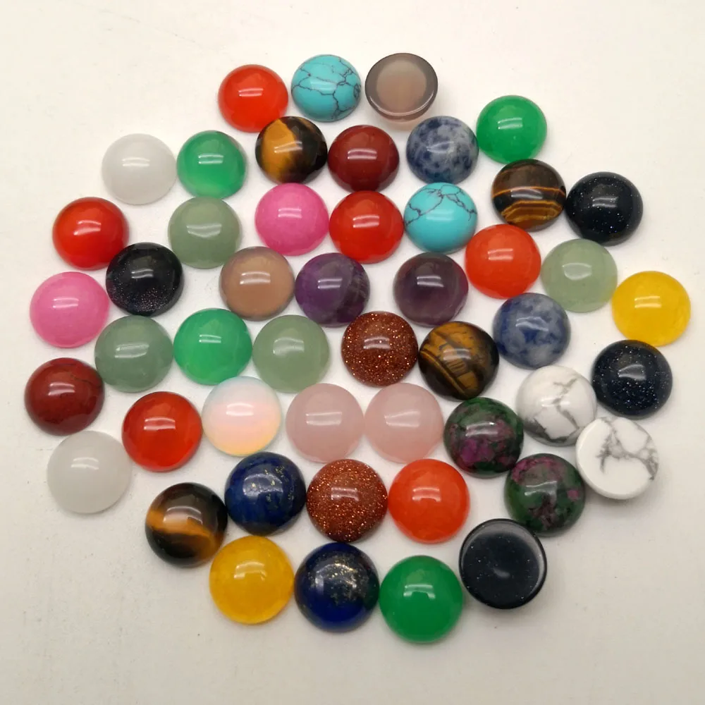 Хорошее качество смесь природных камней круглый кабошон бусины для изготовления